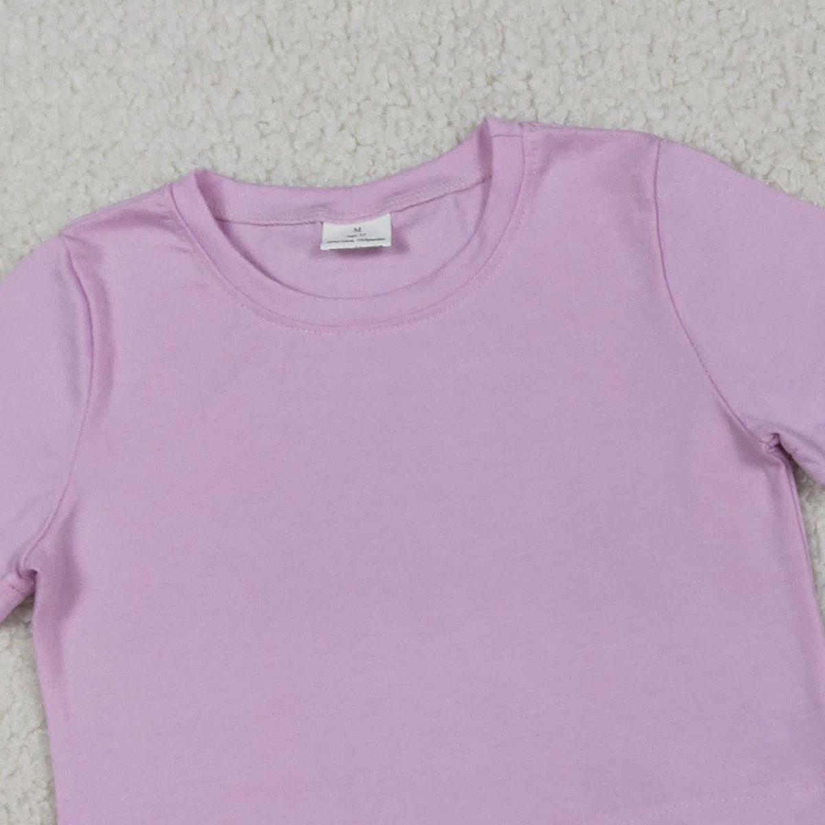 3.7 RTS NO MOQ （In stock）GSSO3173 Kids Clothing for Girls Baby Girls Lavender Short Sleeve Shirts Top Scallop Shorts Clothes Sets