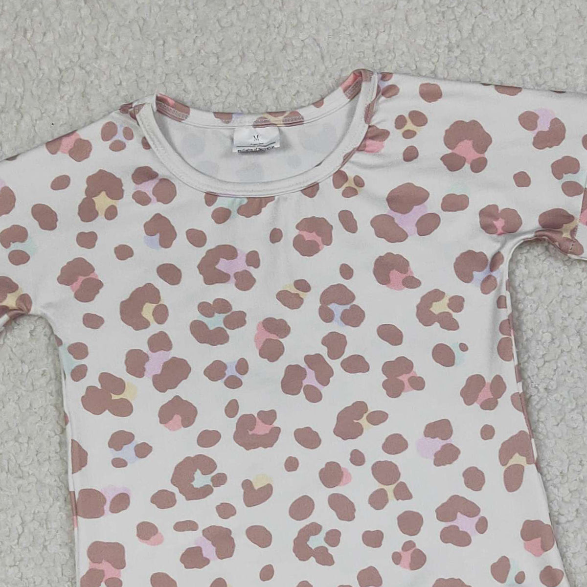 4.7 GLS0093 RTS NO MOQ （In stock ）Long sleeves leopard top shorts kids girls outfits