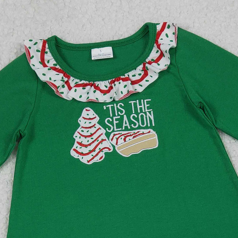 RTS NO MOQ （In stock）GLP2518 Baby Girls Winter Outfits Christmas Trees Cake Sason Tunic Ruffle Pants Sets