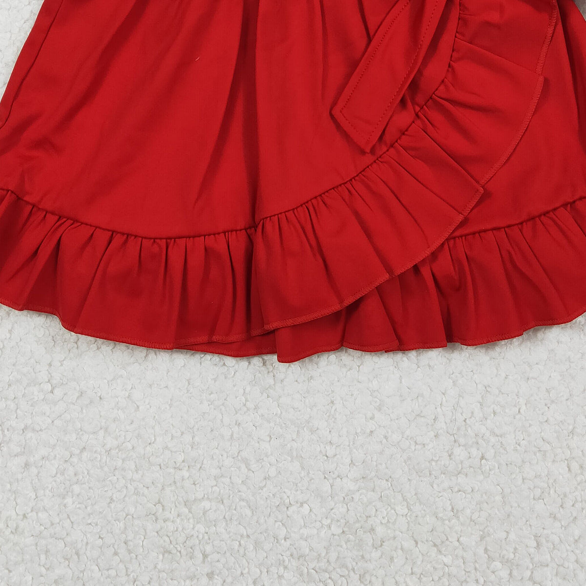 1.14 RTS NO MOQ （In stock）GLK0215 Baby Girls Summer Shorts Skirt Baby Girls Red Yoga Active Ruffle Skirt Shorts Bottoms