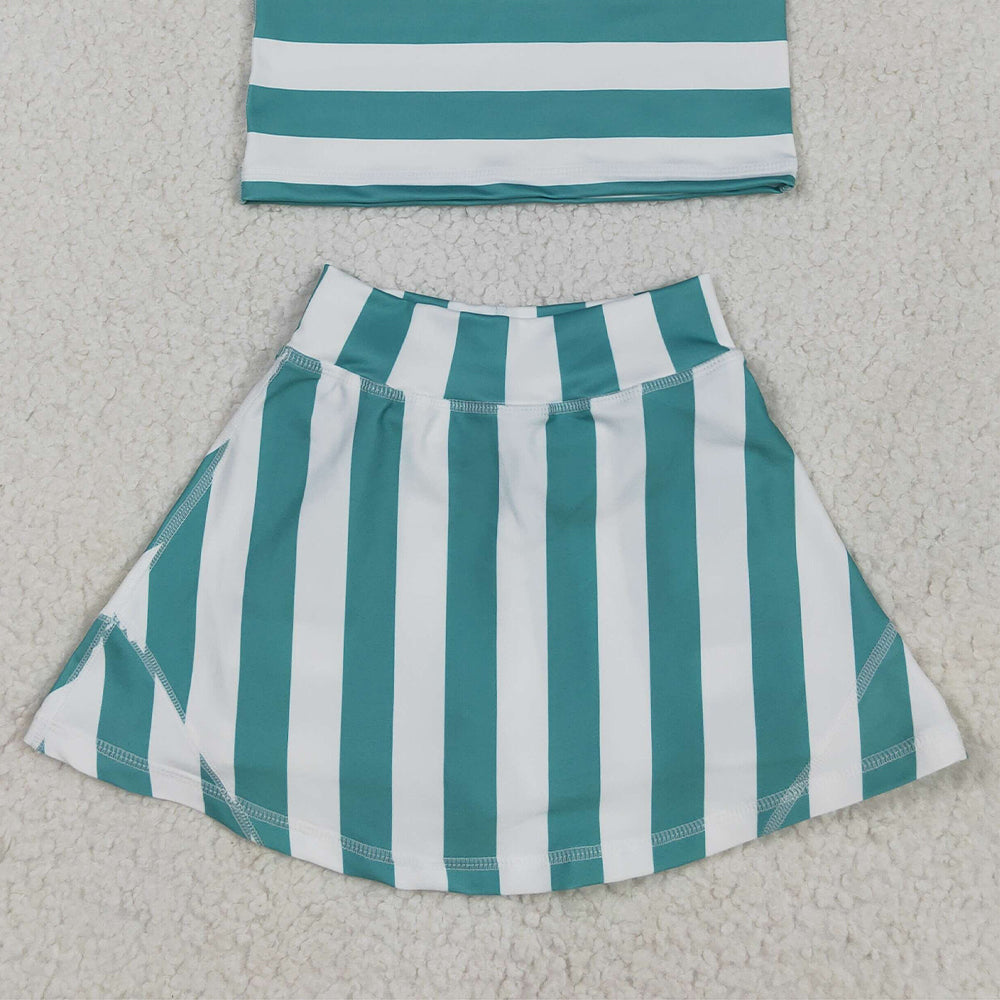 6.26  GSD2432 RTS NO MOQ Baby Girls Summer Yoga Outfits baby girl clothes yoga striped sleeveless dress