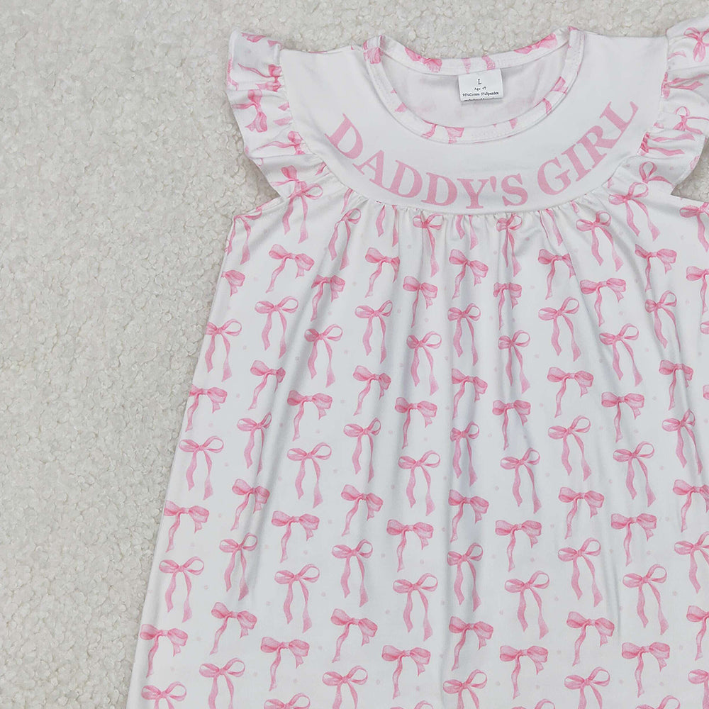 4.07 GSD2054 RTS NO MOQ Baby Girls Summer Dress Daddy's girl pink bow baby kids summer dresses