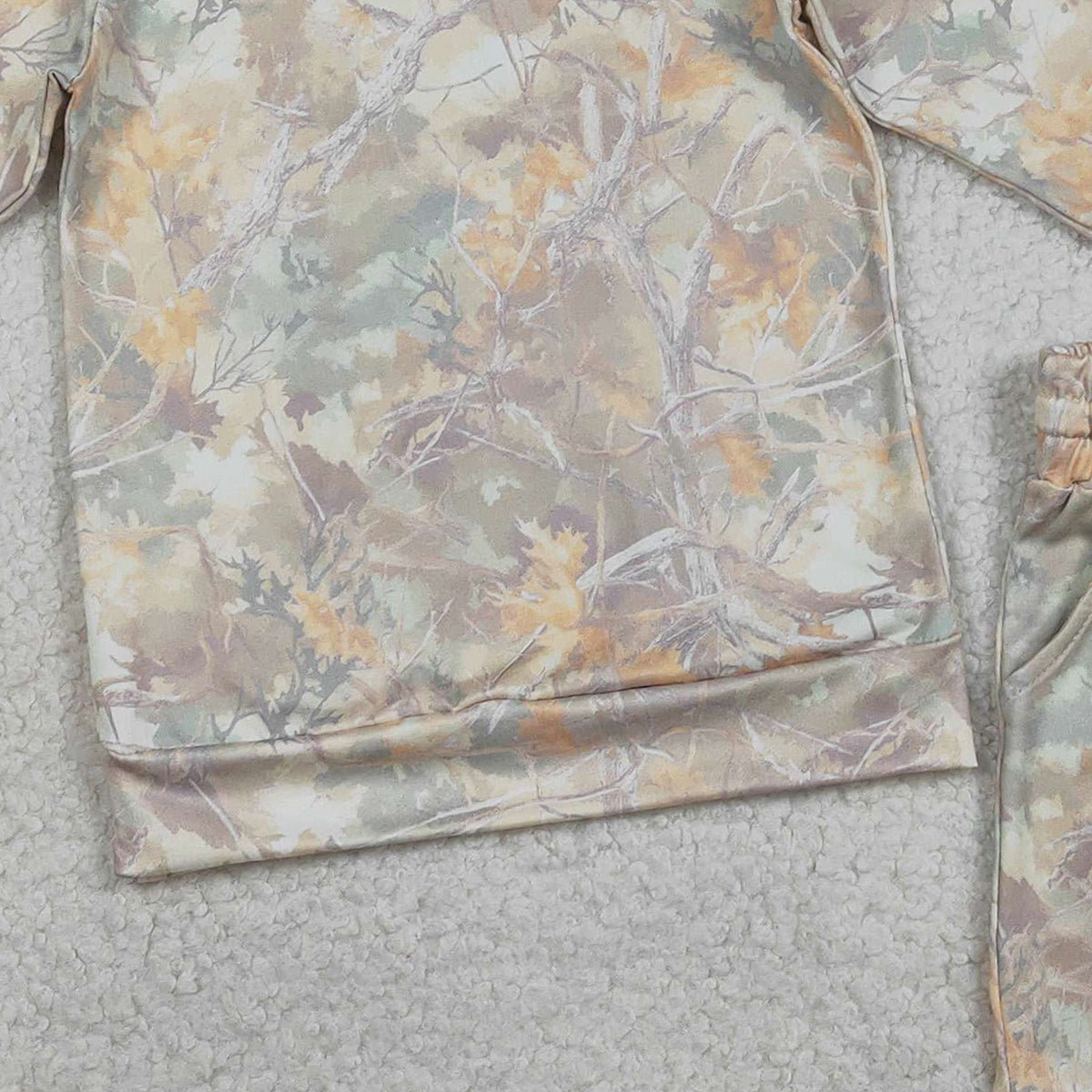1.24 RTS NO MOQ （In stock）GLS0058 Baby Girls Southern Leaves Camo Long Sleeve Top Pockets Shorts Clothes Sets