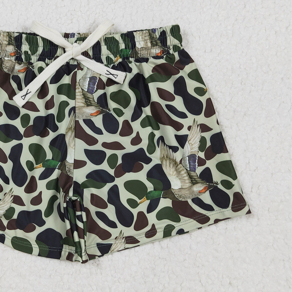 S0469 RTS NO MOQ Baby Boys Summer Swimsuits Green Duck Camouflage Trunks Bottoms Swimsuits