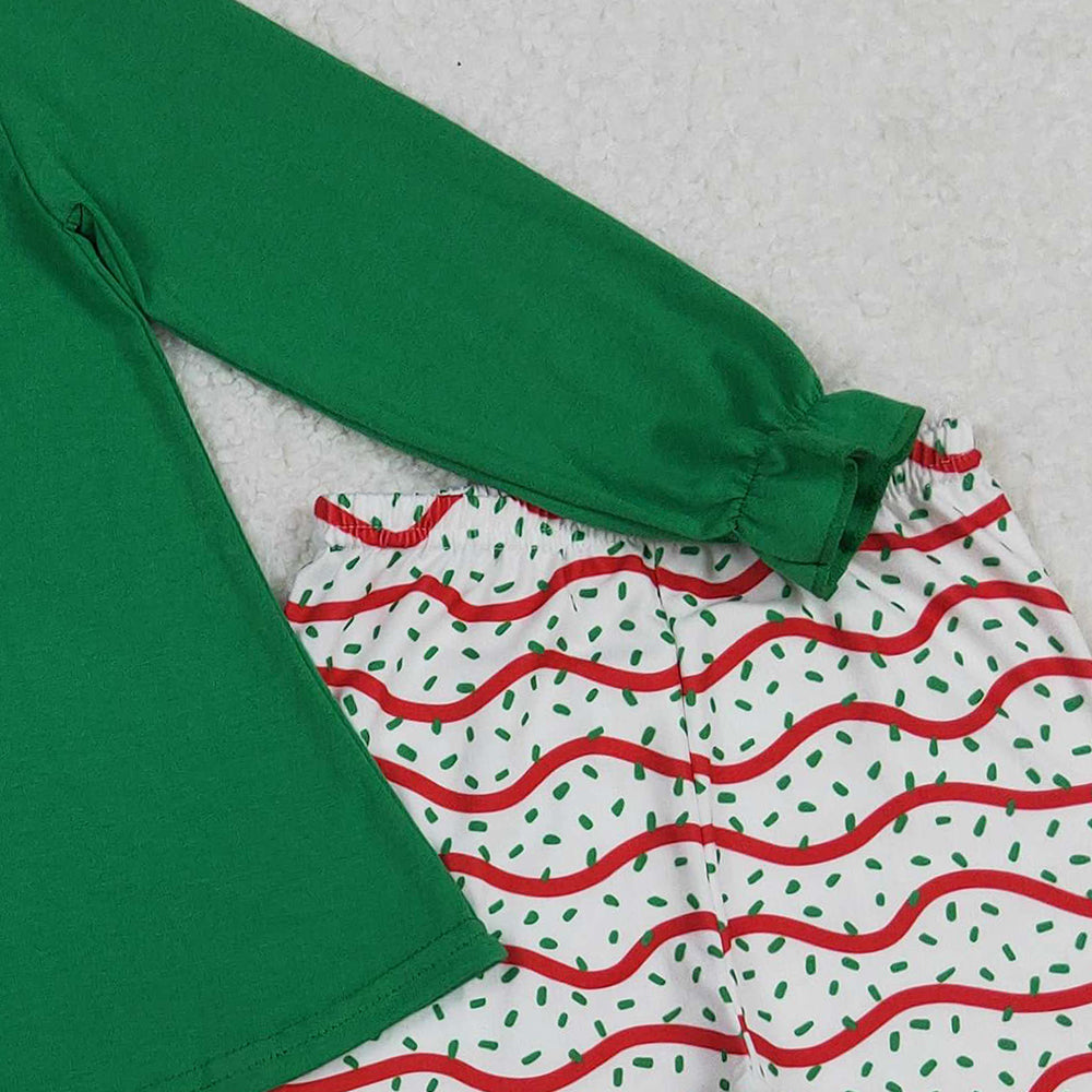 RTS NO MOQ （In stock）GLP2518 Baby Girls Winter Outfits Christmas Trees Cake Sason Tunic Ruffle Pants Sets