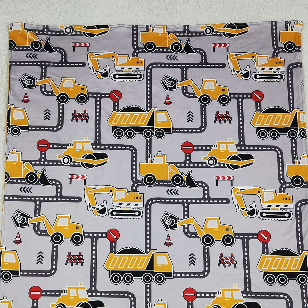 10.10 RTS NO MOQ （In stock）BL0199 Baby Kids Excavators Tractors Blankets