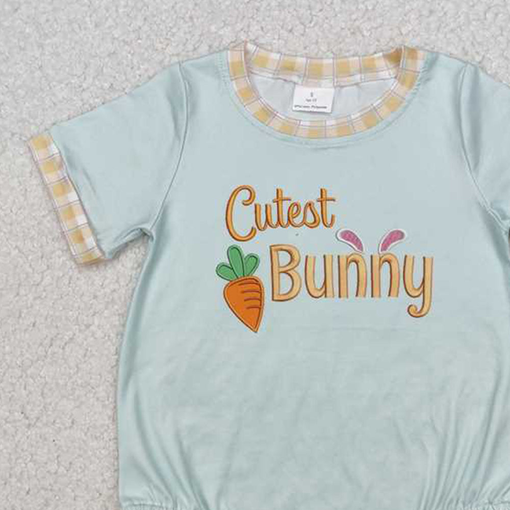 SR2198  RTS NO MOQ Cutest bunny carrot baby boy Easter romper