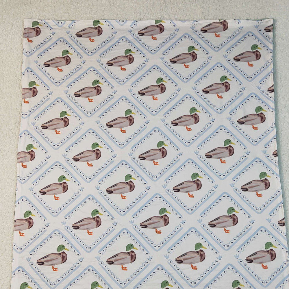 RTS NO MOQ （In stock）BL0213 Baby Blankets Green Ducks Plaid Southern Blankets