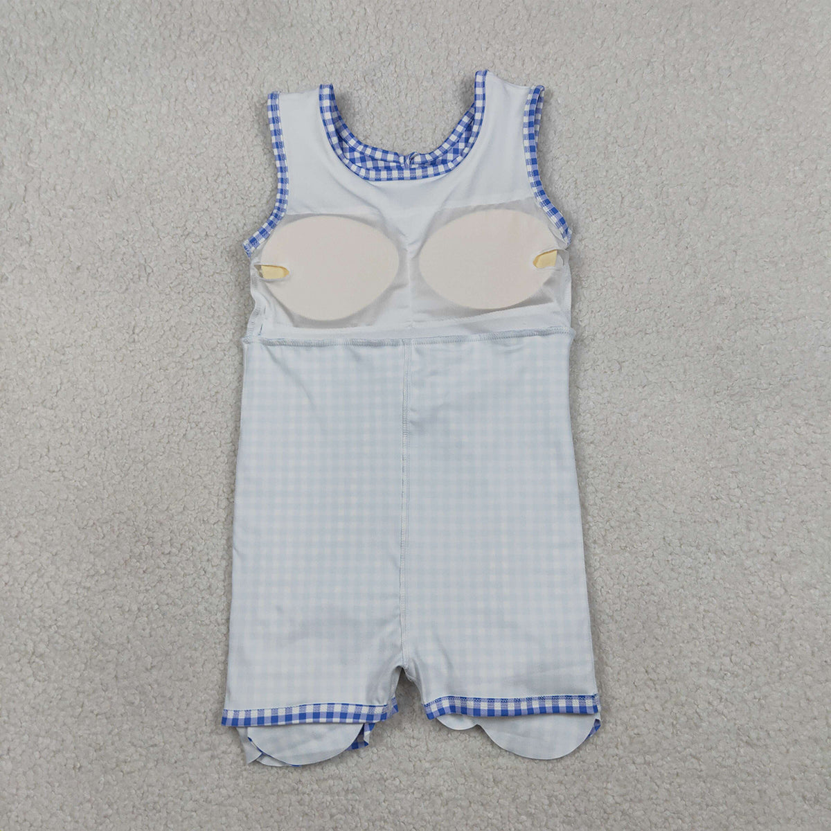3.30 RTS NO MOQ （In stock）GSD3427 sleeveless blue plaid kids girls summer athletic dress
