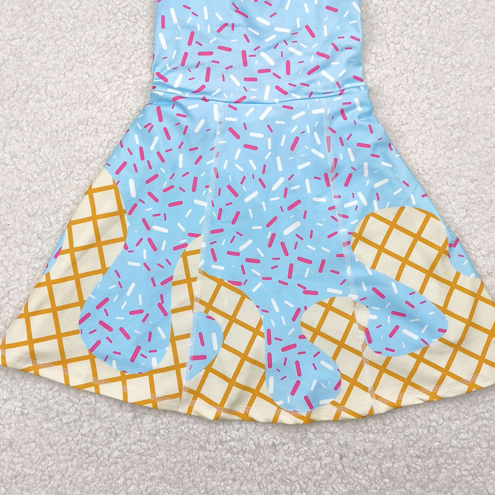 4.11 GSD2380 RTS NO MOQ Baby Girls Summer Yoga Dress baby girl clothes yoga team sleeveless dress
