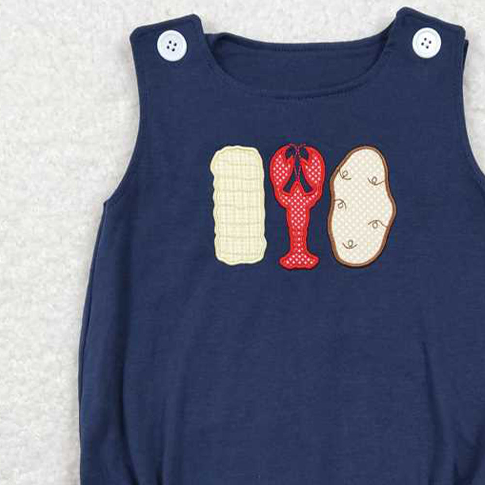 5.16  SR0740 RTS NO MOQ Sleeveless crawfish corn naby baby boys romper