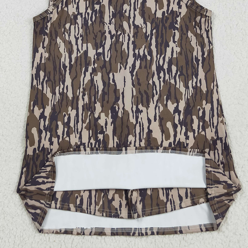 USA Shop (in stock)GSD2744 Adult Women Strap Bottomland Camo Pockets Shorts Yoga Active Dress