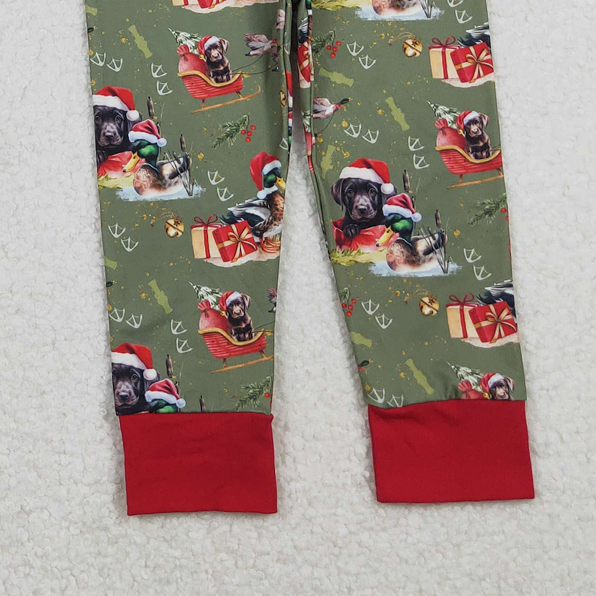 11.11 RTS NO MOQ （In stock）BLP1213 Baby Boys Christmas Hats Dogs Ducks Top Pant Hunting Pajamas Sets