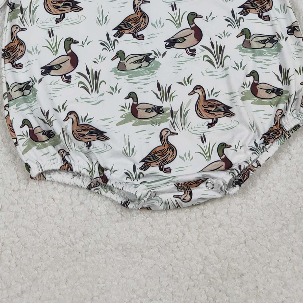 10.27 RTS NO MOQ （In stock）LR2762 Baby Boys Winter Rompers Baby Boys Long Sleeve Green Ducks Pocket Southern Rompers
