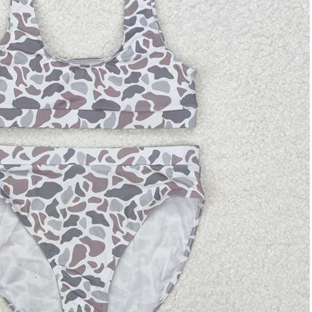 S0459New Rts No Moq 8-9 Days By Air Arrived it Grey camo adult women summer swimsuit