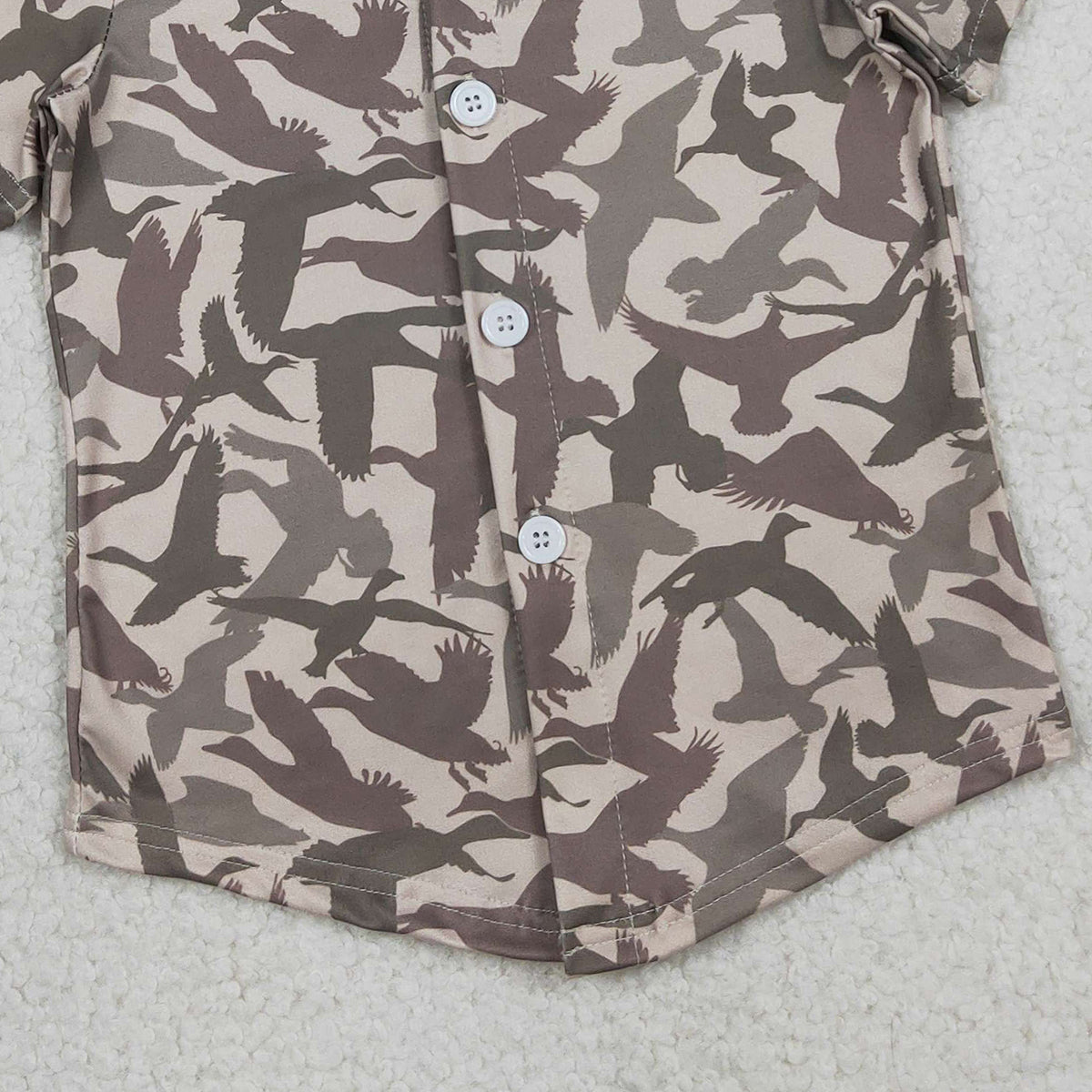 1.19 RTS NO MOQ （In stock）BT1562 Baby Boys Southern Ducks Camo Hunting Button Shirts Top