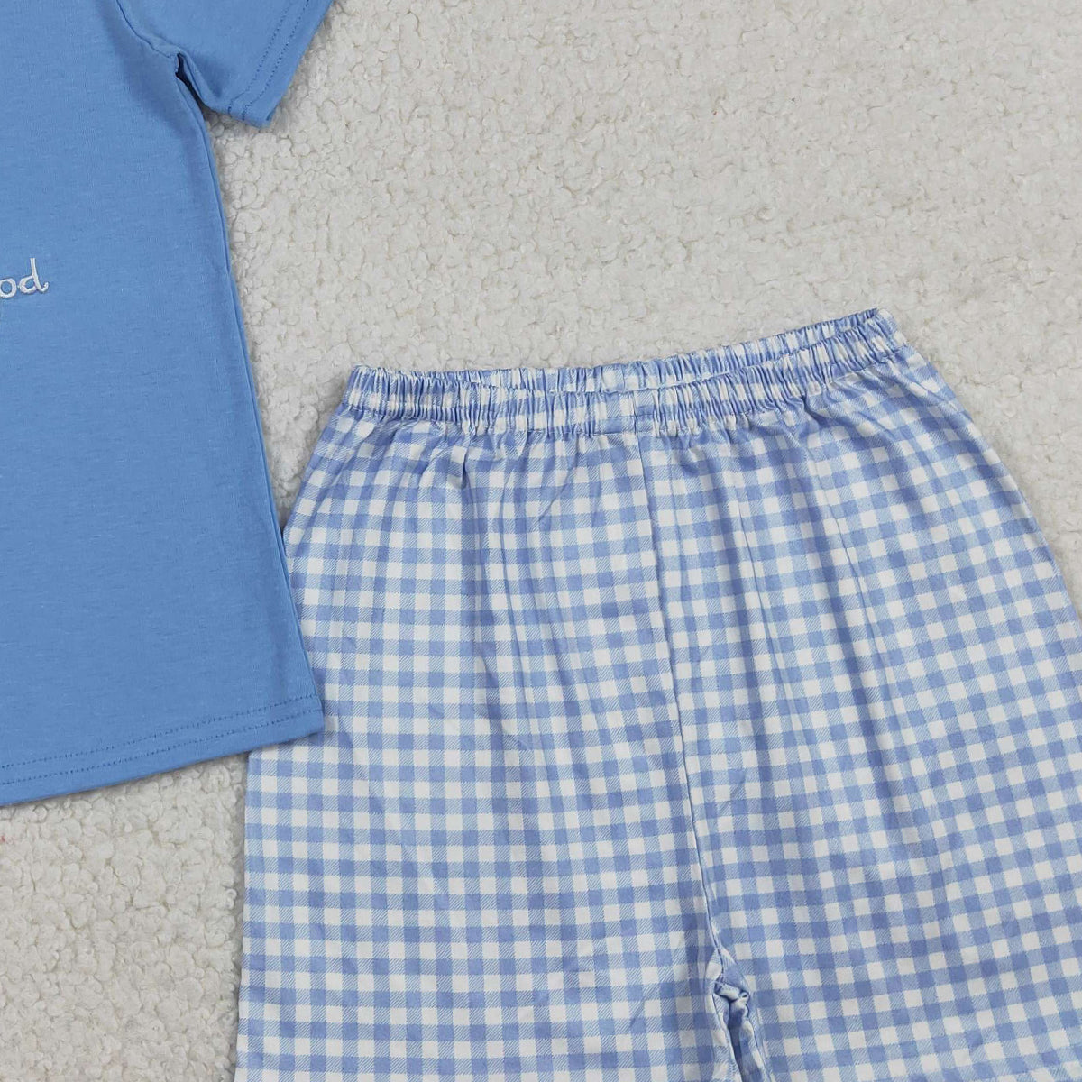 3.27 BSSO1714 RTS NO MOQ （In stock ）Child of god cross embroidery kids boys Easter outfits