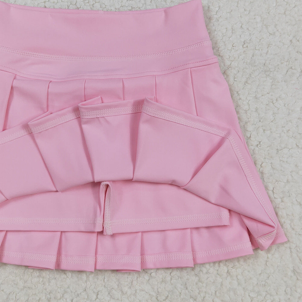 RTS NO MOQ （In stock）GLK0088Baby Girls Summer Yoga Skirt Baby Girls Light Pink Yoga Active Wear Skirt