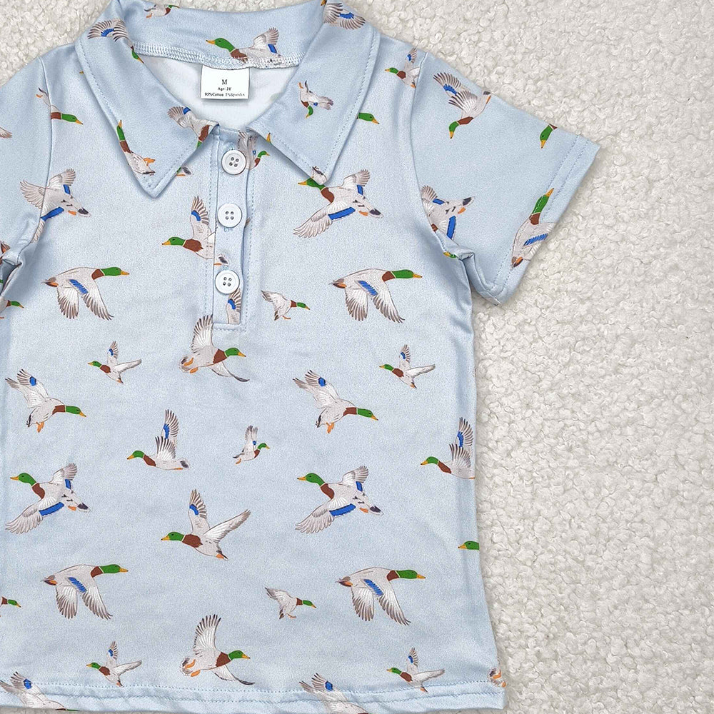 6.10  BT1210RTS NO MOQ  Baby Boys Summer Tops toddler boy clothes duck short Sleeve Top