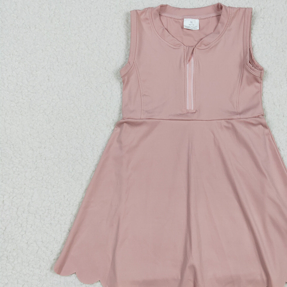 7.18  GSD2086 RTS NO MOQBaby Girls Summer Yoga Dress baby girl clothes yoga sleeveless skirts dress