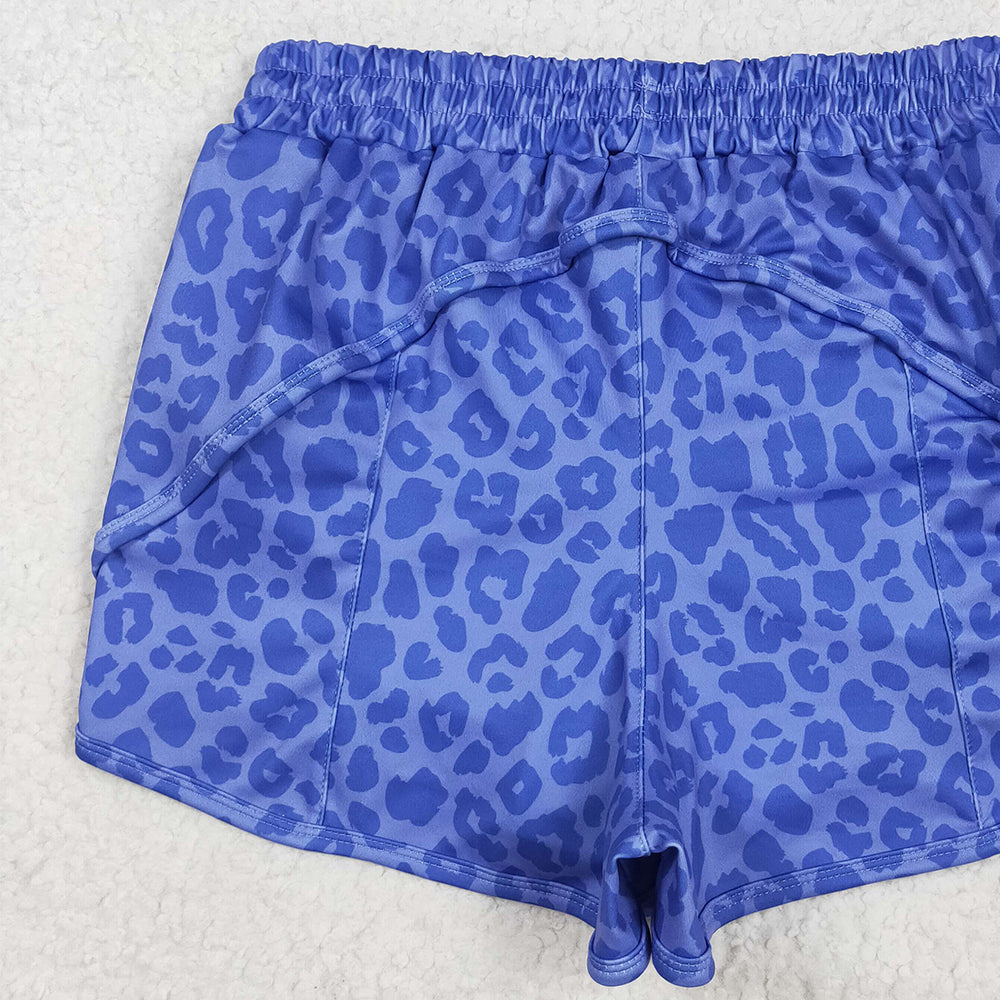 6.21 SS0470RTS NO MOQ Adult Women's Summer Yoga Shorts Adult Women Purple Leopard Yoga Summer Shorts