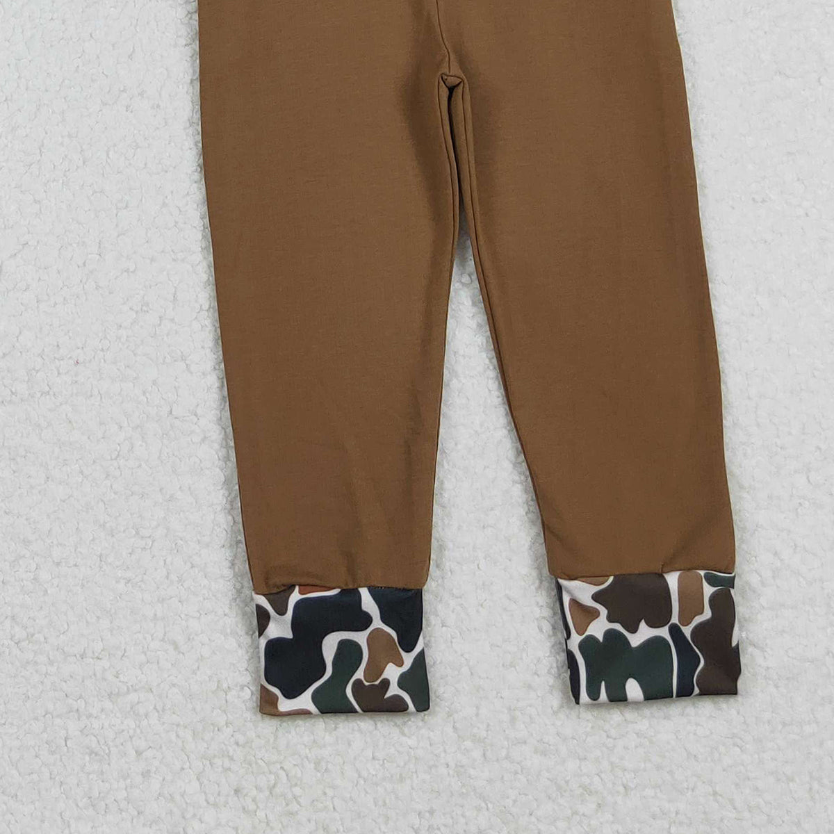 11.18 RTS NO MOQ （In stock）BLP1337 Embroidery Mama's Boy Baby Boys Dark Brown Camo Pockets Jogger Clothes Sets