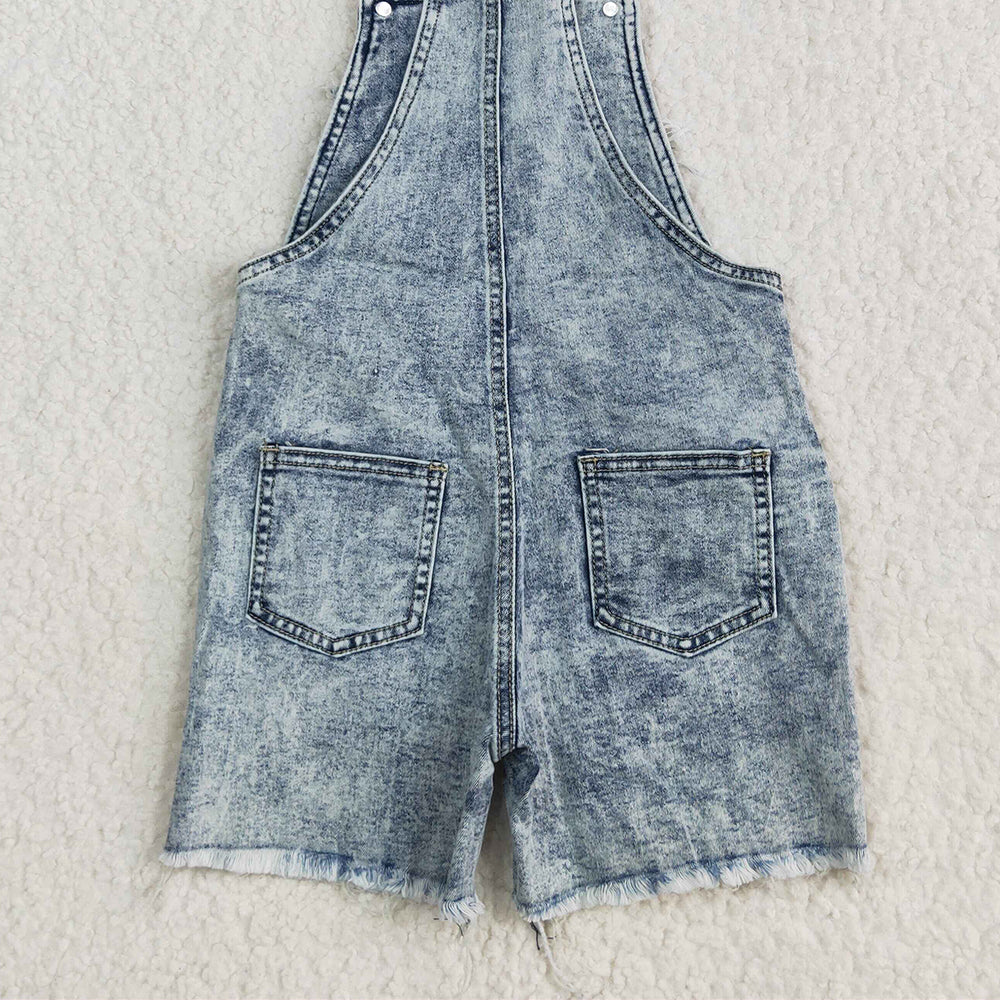 SS0023RTS NO MOQ Baby Girls Denim Pants  baby girls cow western denim summer shorts overalls