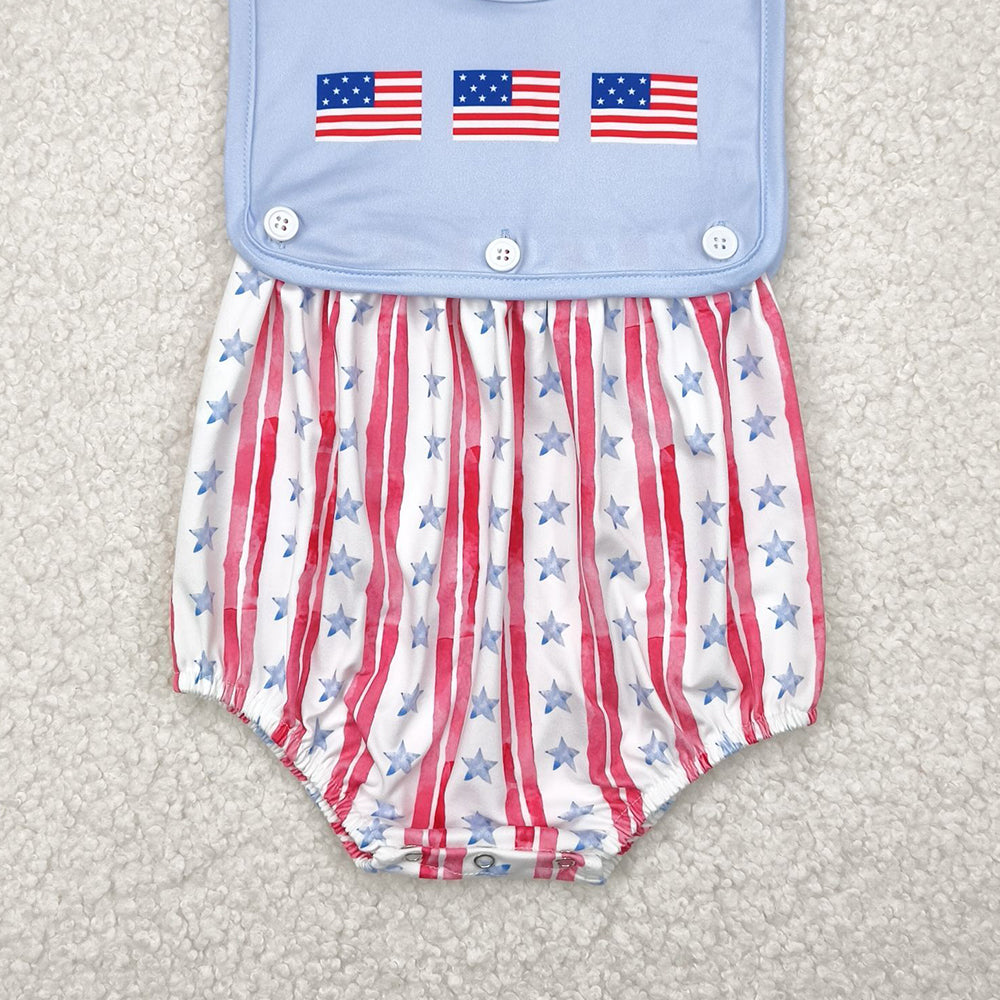 8.25 SR3049 RTS NO MOQ Baby Boys Summer Rompers baby boy clothes flag sleeveless romper