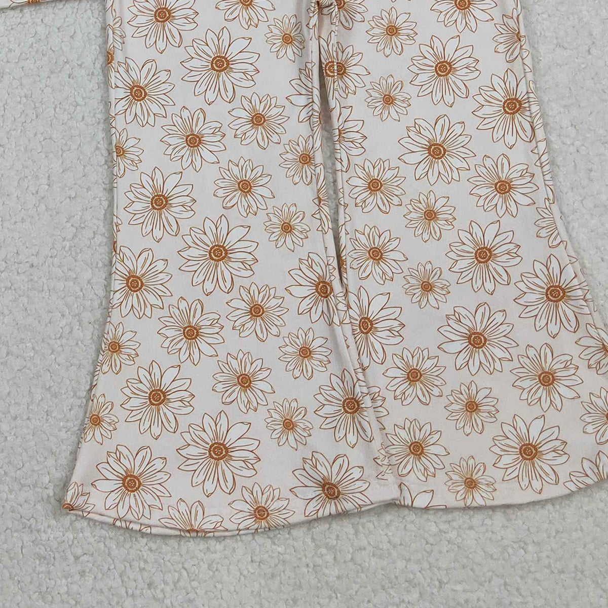 11.19 RTS NO MOQ （In stock）GLP2877 Baby Girls Daisy Flowers Top Bell Bottom Pants Clothes Sets