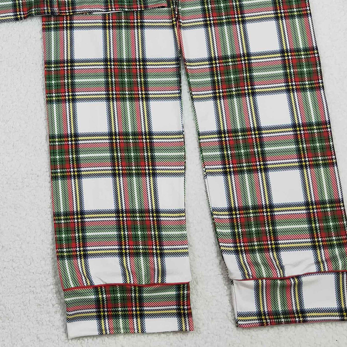 11.7 RTS NO MOQ （In stock）BLP1277 Adult Men Green Red Checked Button Top Pant Christmas Pajamas Sets