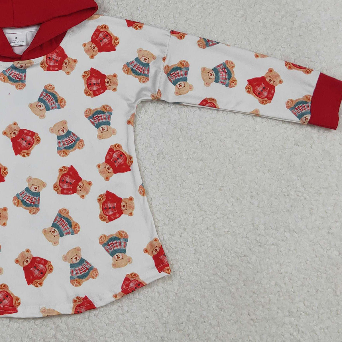 11.14 RTS NO MOQ （In stock）BT1056 Baby Boys Long Sleeve Bears Plaid Hoodies Top