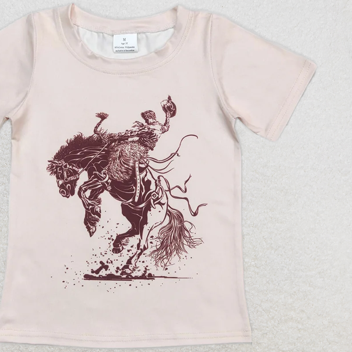 BT0434 RTS NO MOQ Baby Boys Summer Tops Baby Boys Western Rodeo Horse Short Sleeve Shirts Tops