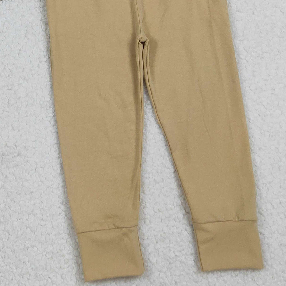 10.10 RTS NO MOQ （In stock）BLP1239 Baby Boys Winter Outfits Baby Boys Khaki Camo Deer Button Hoodies Pockets Leggings Hunting Clothes Set