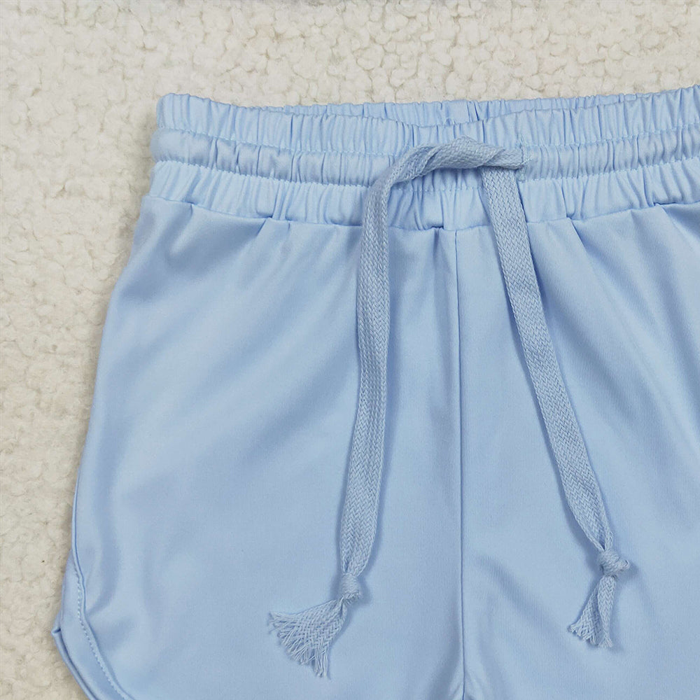 7.23  SS0505RTS NO MOQ Baby Girls Summer Yoga Shorts Baby Girls Lavender Belt Yoga Shorts Bottoms
