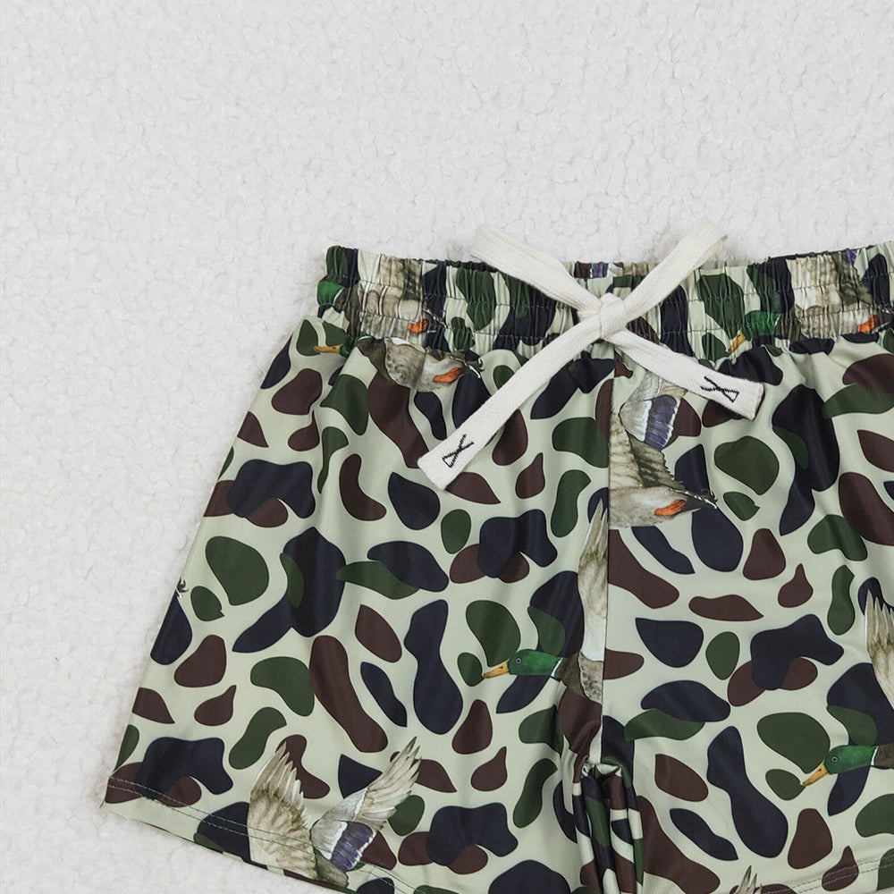 S0469 RTS NO MOQ Baby Boys Summer Swimsuits Green Duck Camouflage Trunks Bottoms Swimsuits