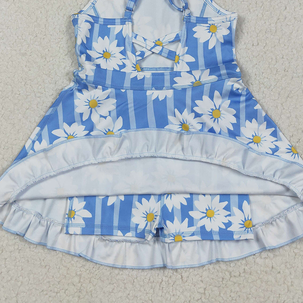 7.15  GSD2283 RTS NO MOQBaby Girls Summer Yoga Dress Baby Girls Active Waer Daisy Yoga Dress