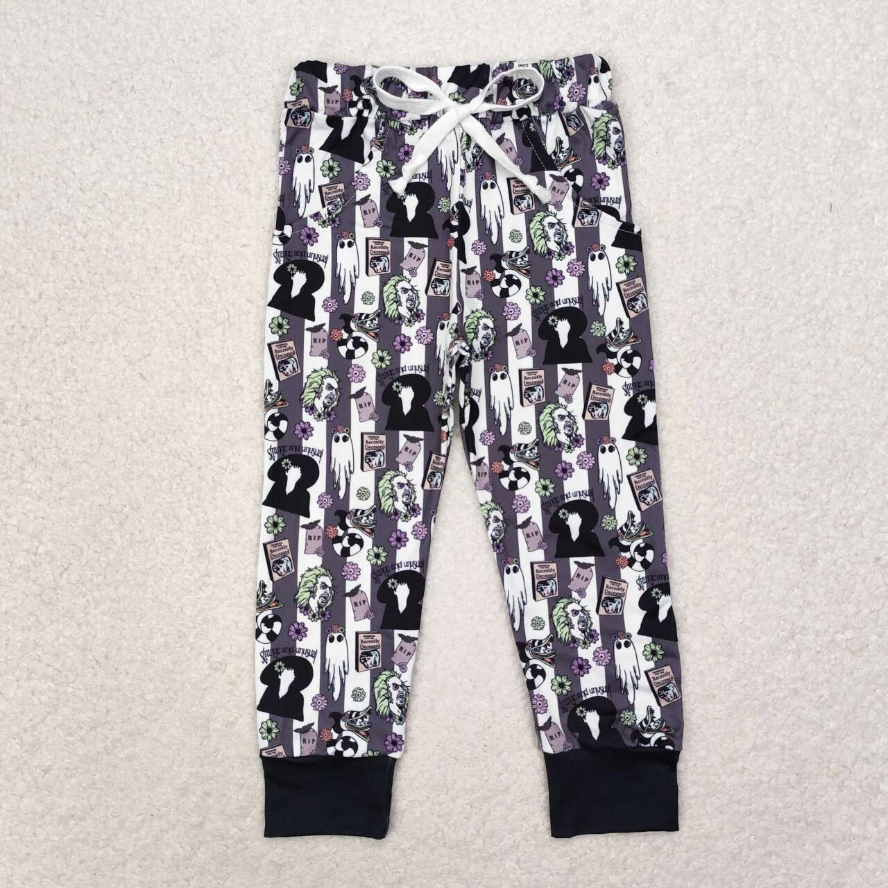 RTS no moq P0480  Clothes for girls black and white striped trousers