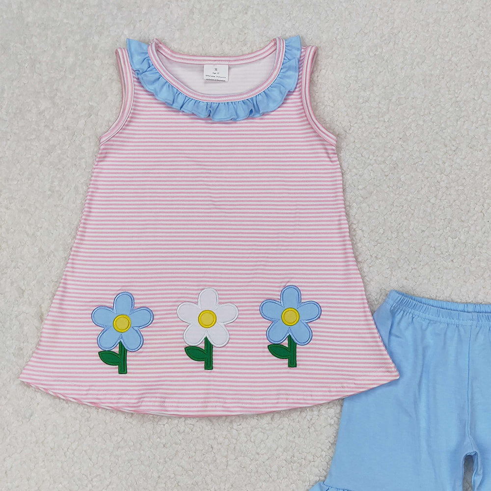 4.08 GSSO1983 RTS NO MOQ Sleeveless starfish shell castle top shorts girls summer clothes