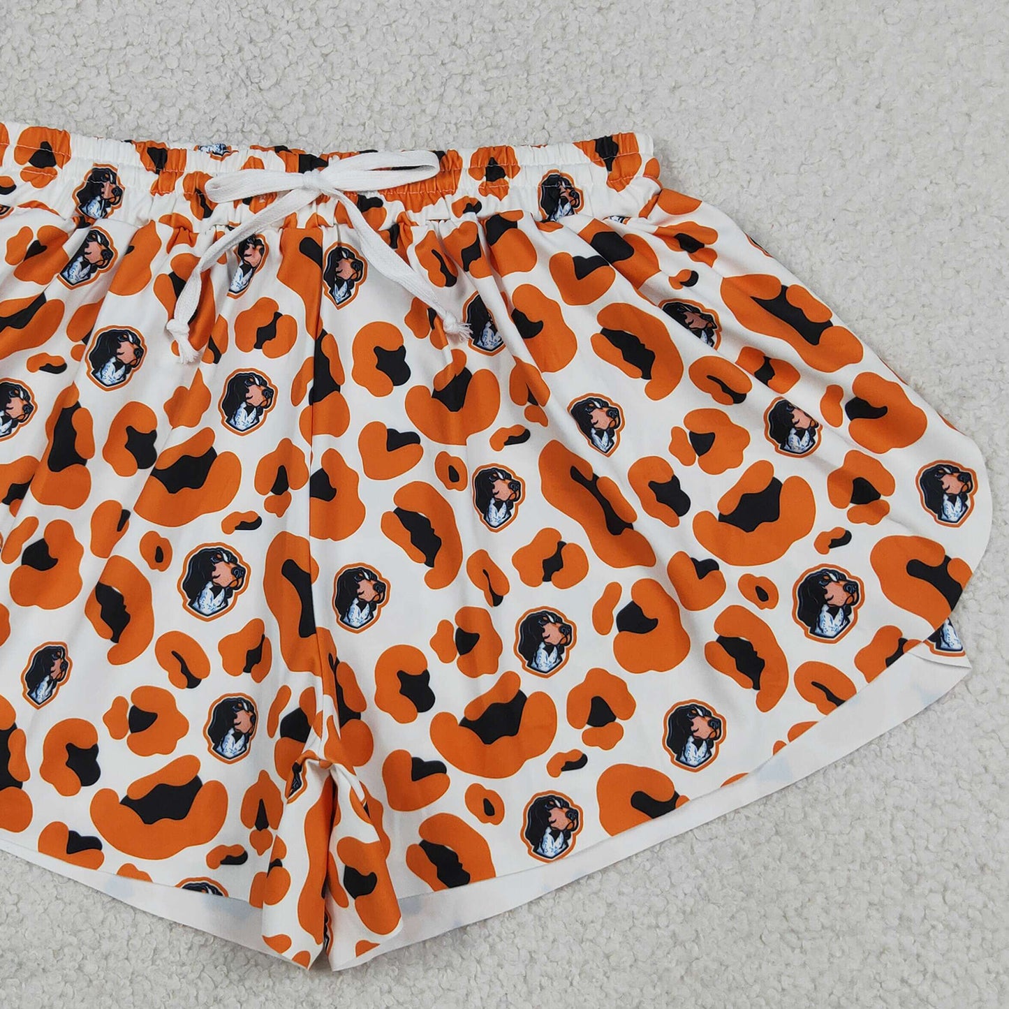 SS0806 RTS NO MOQ （In stock）Leopard yellow adult women team active shorts
