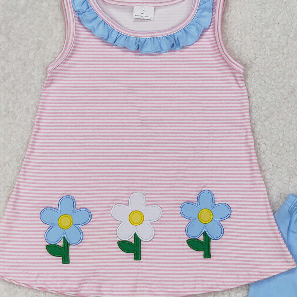 4.08 GSSO1983 RTS NO MOQ Sleeveless starfish shell castle top shorts girls summer clothes