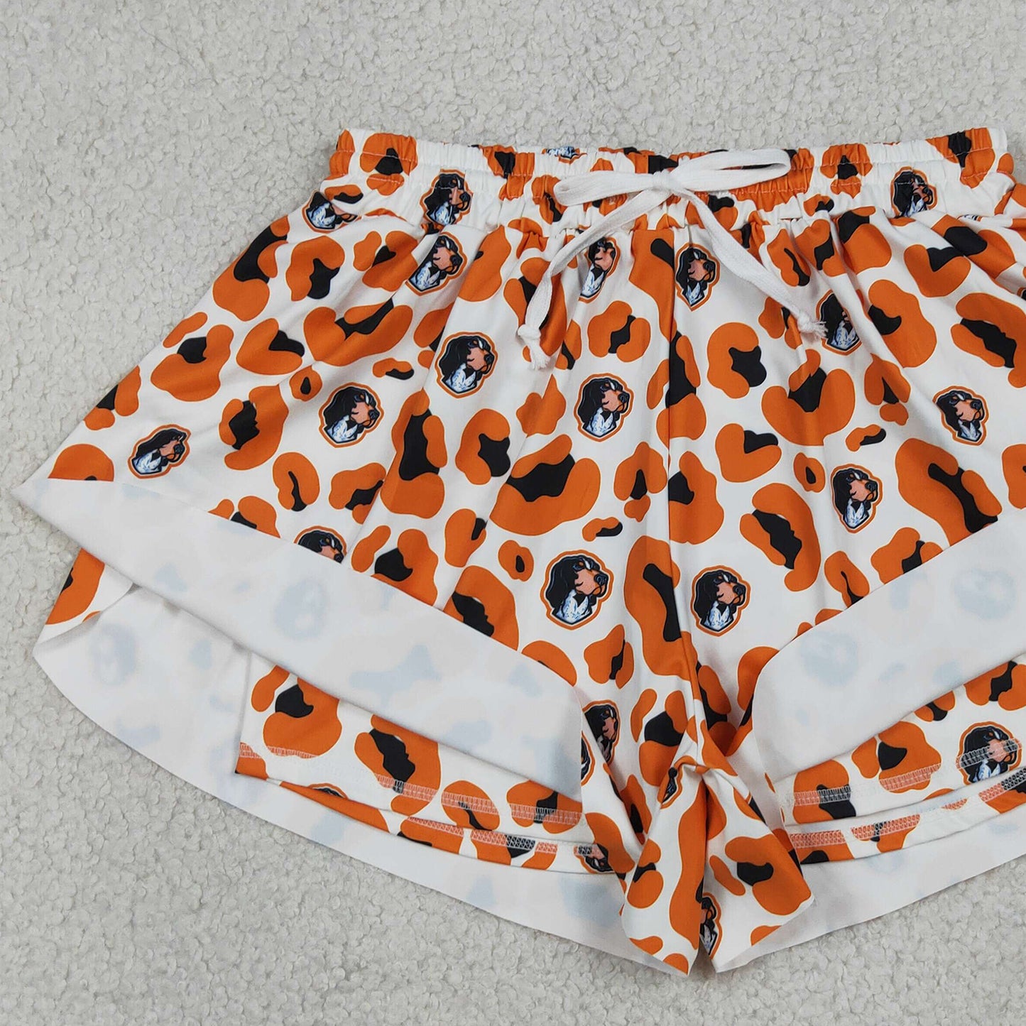 SS0806 RTS NO MOQ （In stock）Leopard yellow adult women team active shorts