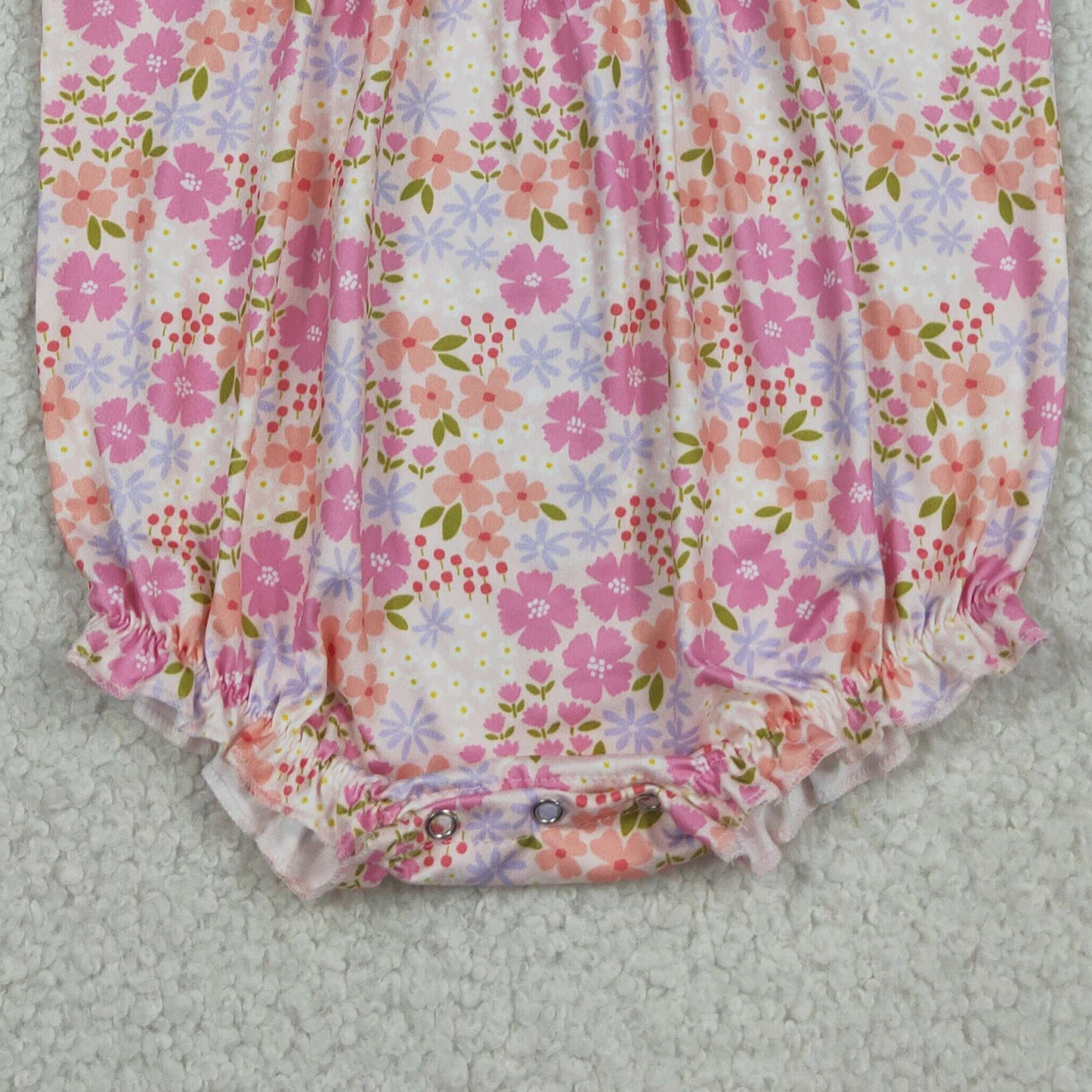 SR4142  RTS NO MOQ （In stock）I love dad smocked pink floral baby girls summer romper