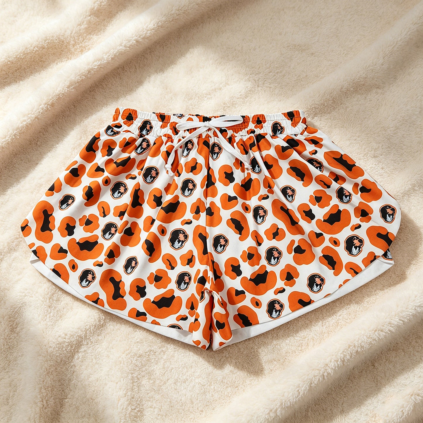 SS0806 RTS NO MOQ （In stock）Leopard yellow adult women team active shorts