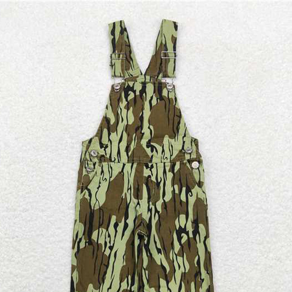 4.30 P0534 RTS NO MOQ Bottomland camo hunting denim kids boy overalls