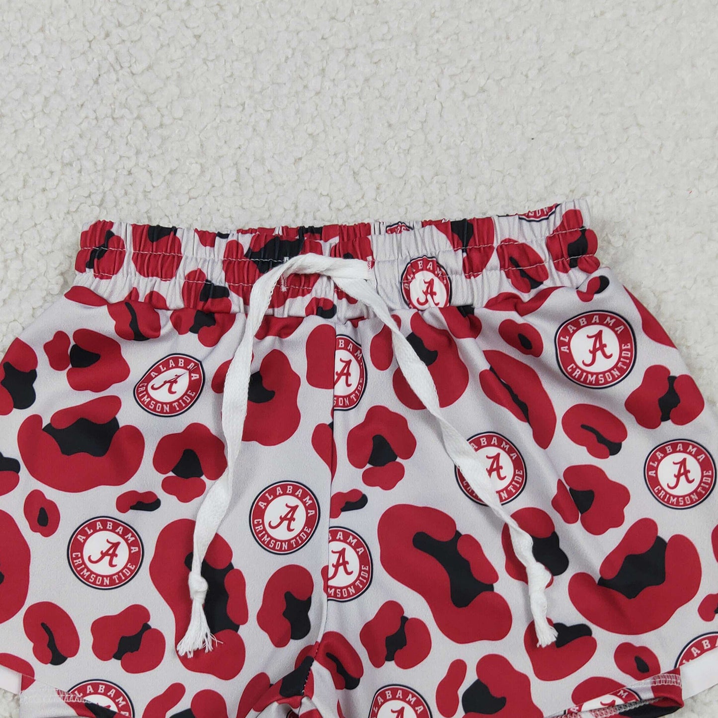 SS0817 RTS NO MOQ （In stock）Red leopard kids girls team active summer shorts
