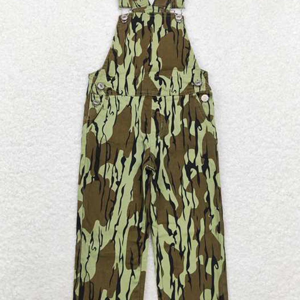 4.30 P0534 RTS NO MOQ Bottomland camo hunting denim kids boy overalls