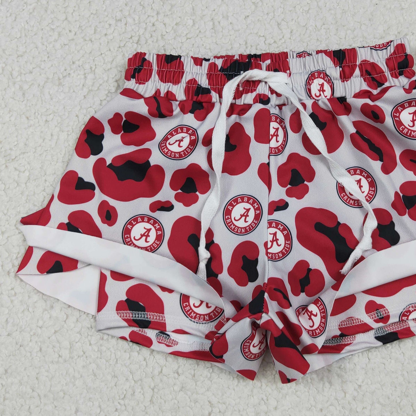 SS0817 RTS NO MOQ （In stock）Red leopard kids girls team active summer shorts