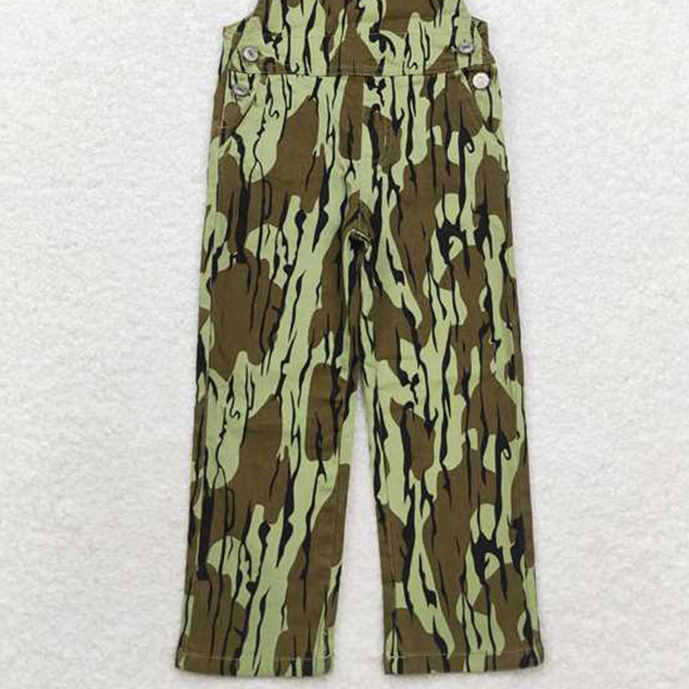 4.30 P0534 RTS NO MOQ Bottomland camo hunting denim kids boy overalls