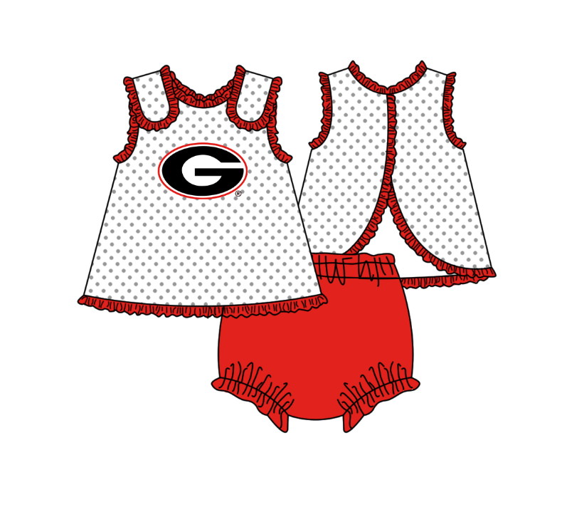 CUSTOM MOQ 5 Sibling Boys Baby Girls Red Top Shorts Clothes Set Knee Length Dress Rompers