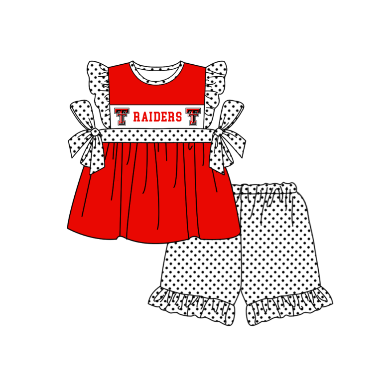 CUSTOM MOQ 5 Sibling Baby Kids Bright Red Top Shorts Clothes Set Knee Length Dress Rompers